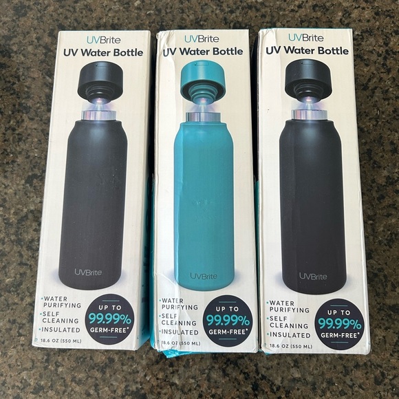 UVBrite Self-Cleaning and Water-Purifying Bottle 18.6 Oz New In Box Black - Picture 12 of 12